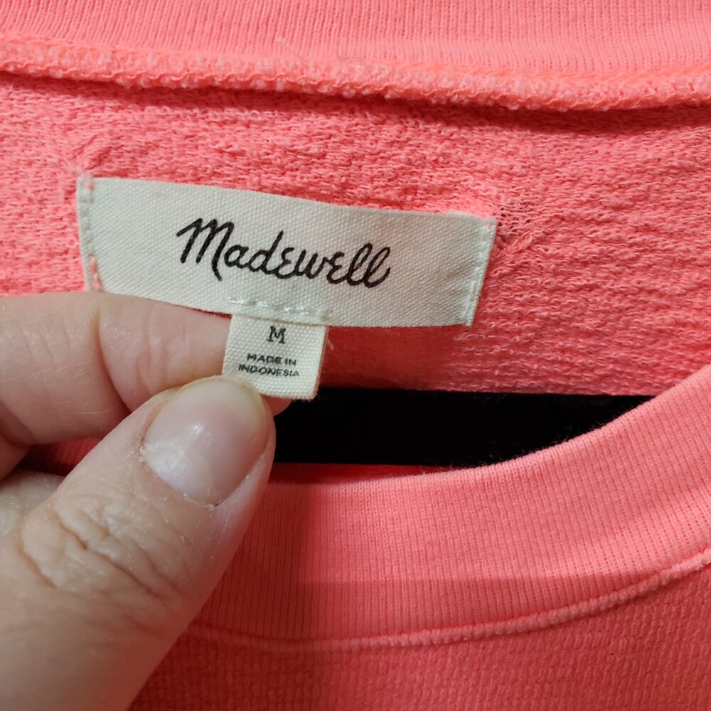 Madewell Terry Raglan Sweater Sweatshirt in‎ Neon Medium - Picture 3 of 7
